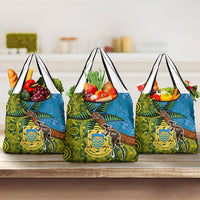 Tuvalu and Australia Together Grocery Bag Tapa Pattern and Aboriginal mix Culture LT03 3-pack One Size Multicolor - Polynesian Pride