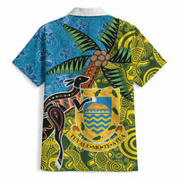 Tuvalu and Australia Together Hawaiian Shirt Tapa Pattern and Aboriginal mix Culture LT03 - Polynesian Pride