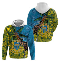Tuvalu and Australia Together Hoodie Tapa Pattern and Aboriginal mix Culture LT03 - Polynesian Pride