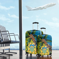 Tuvalu and Australia Together Luggage Cover Tapa Pattern and Aboriginal mix Culture LT03 - Polynesian Pride