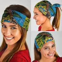 Tuvalu and Australia Together Neck Gaiter Tapa Pattern and Aboriginal mix Culture LT03 - Polynesian Pride
