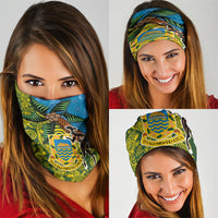 Tuvalu and Australia Together Neck Gaiter Tapa Pattern and Aboriginal mix Culture LT03 - Polynesian Pride