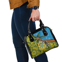 Tuvalu and Australia Together Shoulder Handbag Tapa Pattern and Aboriginal mix Culture LT03 - Polynesian Pride