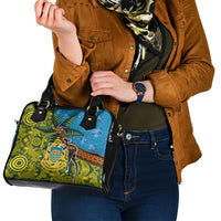 Tuvalu and Australia Together Shoulder Handbag Tapa Pattern and Aboriginal mix Culture LT03 - Polynesian Pride