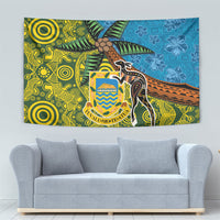 Tuvalu and Australia Together Tapestry Tapa Pattern and Aboriginal mix Culture LT03 - Polynesian Pride