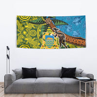 Tuvalu and Australia Together Tapestry Tapa Pattern and Aboriginal mix Culture LT03 - Polynesian Pride