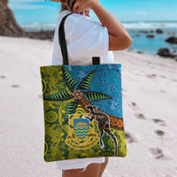Tuvalu and Australia Together Tote Bag Tapa Pattern and Aboriginal mix Culture LT03 - Polynesian Pride