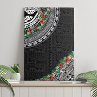 Fiji Hibiscus Canvas Wall Art Tapa Masi Motifs with Tropical Plants LT03 - Polynesian Pride