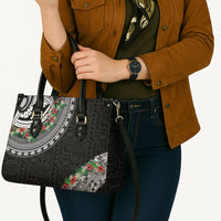Fiji Hibiscus Leather Bag Tapa Masi Motifs with Tropical Plants LT03 - Polynesian Pride