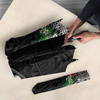 Fiji Hibiscus Umbrella Tapa Masi Motifs with Tropical Plants LT03 - Polynesian Pride