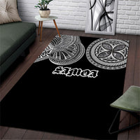Samoa Traditional Tattoo Area Rug Tribal Tatau Pattern LT03 Black - Polynesian Pride