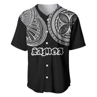 Samoa Traditional Tattoo Baseball Jersey Tribal Tatau Pattern LT03 Black - Polynesian Pride