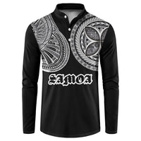 Samoa Traditional Tattoo Button Sweatshirt Tribal Tatau Pattern LT03 Black - Polynesian Pride