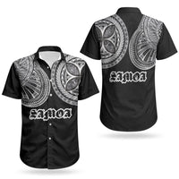 Samoa Traditional Tattoo Couples Matching Off Shoulder Maxi Dress and Hawaiian Shirt Tribal Tatau Pattern LT03 - Polynesian Pride