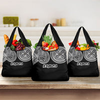 Samoa Traditional Tattoo Grocery Bag Tribal Tatau Pattern LT03 3-pack One Size Black - Polynesian Pride