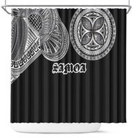 Samoa Traditional Tattoo Shower Curtain Tribal Tatau Pattern LT03 Black - Polynesian Pride