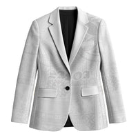 Samoa Lotu Tamaiti Blazer Tribal Tatau with Siapo Pattern LT03 Unisex White - Polynesian Pride