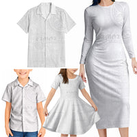 Samoa Lotu Tamaiti Family Matching Long Sleeve Bodycon Dress and Hawaiian Shirt Tribal Tatau with Siapo Pattern LT03 - Polynesian Pride
