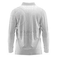Samoa Lotu Tamaiti Long Sleeve Polo Shirt Tribal Tatau with Siapo Pattern