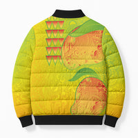 Hawaiian Mango Bomber Puffer Jacket Polynesian Art Pattern and Kakau Tattoo LT03 - Polynesian Pride