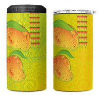Hawaiian Mango 4 in 1 Can Cooler Tumbler Polynesian Art Pattern and Kakau Tattoo LT03 One Size: 16 oz Yellow - Polynesian Pride