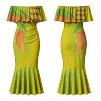 Hawaiian Mango Couples Matching Mermaid Dress and Hawaiian Shirt Polynesian Art Pattern and Kakau Tattoo LT03 - Polynesian Pride