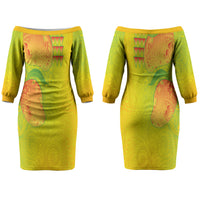 Hawaiian Mango Couples Matching Off The Shoulder Long Sleeve Dress and Hawaiian Shirt Polynesian Art Pattern and Kakau Tattoo LT03 - Polynesian Pride