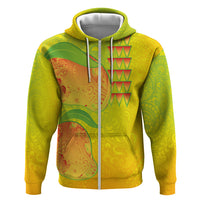 Hawaiian Mango Zip Hoodie Polynesian Art Pattern and Kakau Tattoo LT03 Zip Hoodie Yellow - Polynesian Pride