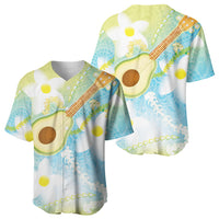 Hawaiian Ukulele Avocado Baseball Jersey Leis and Polynesian Pattern LT03 - Polynesian Pride