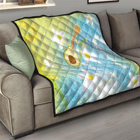 Hawaiian Ukulele Avocado Quilt Leis and Polynesian Pattern