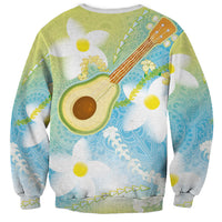 Hawaiian Ukulele Avocado Sweatshirt Leis and Polynesian Pattern LT03 - Polynesian Pride
