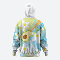 Hawaiian Ukulele Avocado Zip Hoodie Leis and Polynesian Pattern LT03 - Polynesian Pride
