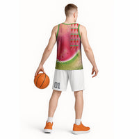 Hawaiian Watermelon Basketball Jersey with Kakau Art Tattoo LT03 - Polynesian Pride