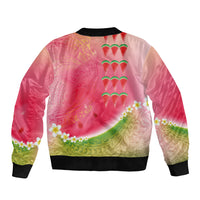 Hawaiian Watermelon Bomber Jacket with Kakau Art Tattoo LT03 - Polynesian Pride