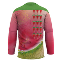 Hawaiian Watermelon Hockey Jersey with Kakau Art Tattoo LT03 - Polynesian Pride