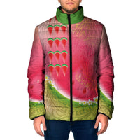 Hawaiian Watermelon Padded Jacket with Kakau Art Tattoo LT03 Men Multicolor - Polynesian Pride
