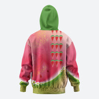 Hawaiian Watermelon Zip Hoodie with Kakau Art Tattoo LT03 - Polynesian Pride
