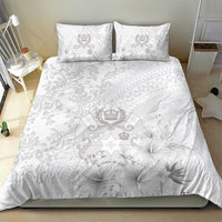 Tonga Faka Sepitema Bedding Set Ngatu and Floral Pattern with Blooming Hibiscus