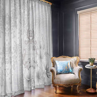 Tonga Faka Sepitema Window Curtain Ngatu and Floral Pattern with Blooming Hibiscus LT03 - Polynesian Pride