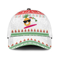 Hawaiian Mele Kalikimaka Classic Cap Funny Pineapple Surfing with Map Christmas Stripe Elements LT03 Universal Fit Multicolor - Polynesian Pride