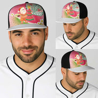 Hawaiian Watermelon Mele Kalikimaka Baseball Net Cap Tropical Tribal Pattern with Funny Santa Claus LT03 - Polynesian Pride