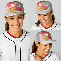 Hawaiian Watermelon Mele Kalikimaka Baseball Net Cap Tropical Tribal Pattern with Funny Santa Claus LT03 - Polynesian Pride