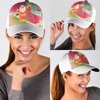 Hawaiian Watermelon Mele Kalikimaka Classic Cap Tropical Tribal Pattern with Funny Santa Claus LT03 - Polynesian Pride