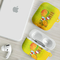 Hawaiian Mango Mele Kalikimaka AirPods Case Santa Claus Surfing with Turtle Mango Christmas LT03 - Polynesian Pride
