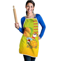 Hawaiian Mango Mele Kalikimaka Apron Santa Claus Surfing with Turtle Mango Christmas LT03 - Polynesian Pride