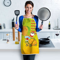 Hawaiian Mango Mele Kalikimaka Apron Santa Claus Surfing with Turtle Mango Christmas LT03 - Polynesian Pride