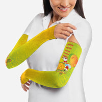 Hawaiian Mango Mele Kalikimaka Arm Sleeves Santa Claus Surfing with Turtle Mango Christmas LT03 - Polynesian Pride