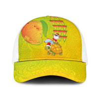 Hawaiian Mango Mele Kalikimaka Baseball Net Cap Santa Claus Surfing with Mango Christmas Turtle LT03 One Size White Multicolor - Polynesian Pride