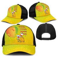 Hawaiian Mango Mele Kalikimaka Baseball Net Cap Santa Claus Surfing with Mango Christmas Turtle LT03 - Polynesian Pride