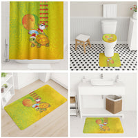 Hawaiian Mango Mele Kalikimaka Bathroom Set Santa Claus Surfing with Turtle Mango Christmas LT03 - Polynesian Pride
